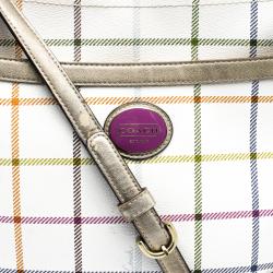 Pre Owned Coach Multicolor Tattersall Coated Canvas Crossbody Bag