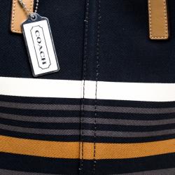 Pre Owned Coach Multicolor Fabric and Leather Tote