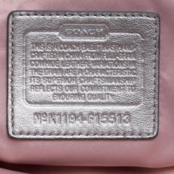 Coach White/Silver Leather Ashley Tote