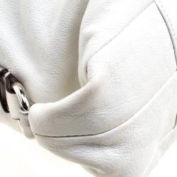 Coach White/Silver Leather Ashley Tote