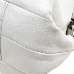 Coach White/Silver Leather Ashley Tote