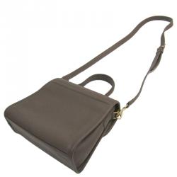Pre Owned Coach Brown Leather Top Handle Bag