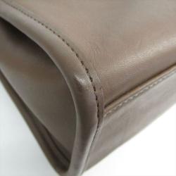 Pre Owned Coach Brown Leather Top Handle Bag