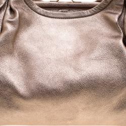 Pre Owned Coach Metallic Pink Leather Champagne Shoulder Bag