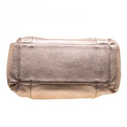 Pre Owned Coach Metallic Pink Leather Champagne Shoulder Bag