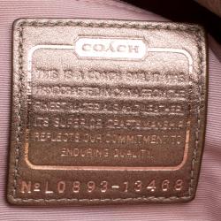 Pre Owned Coach Metallic Pink Leather Champagne Shoulder Bag