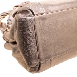 Pre Owned Coach Metallic Pink Leather Champagne Shoulder Bag