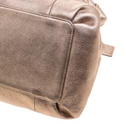 Pre Owned Coach Metallic Pink Leather Champagne Shoulder Bag