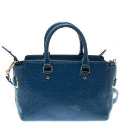 Pre Owned Coach Blue Leather Swagger Tote