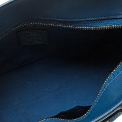 Pre Owned Coach Blue Leather Swagger Tote