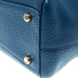 Pre Owned Coach Blue Leather Swagger Tote