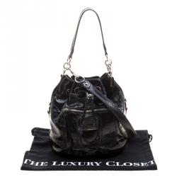 Coach Black Patent Leather Drawstring Bucket Bag