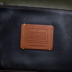 Pre Owned Coach Olive Green Leather Rogue Tote