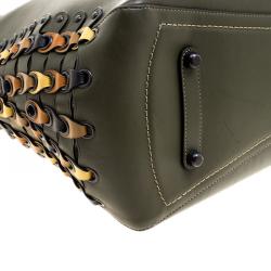 Pre Owned Coach Olive Green Leather Rogue Tote