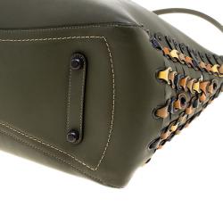 Pre Owned Coach Olive Green Leather Rogue Tote