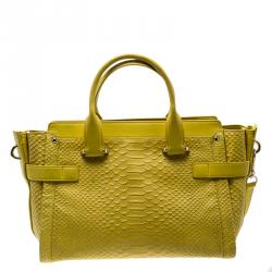 Coach Yellow Python Embossed Leather Swagger 27 Tote