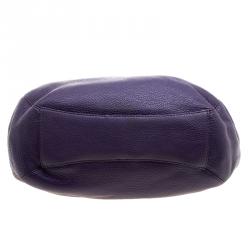 Pre Owned Michael Kors Purple Leather Fulton Shoulder Bag