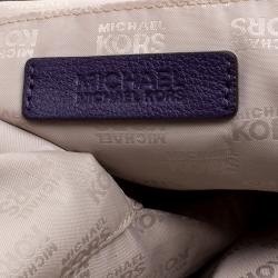 Pre Owned Michael Kors Purple Leather Fulton Shoulder Bag