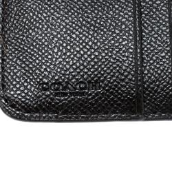Pre Owned Coach Brown/Black Leather Trifold Compact Wallet