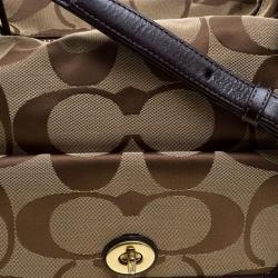 Pre Owned Coach Biege Fabric Courtenay Crossbody Bag
