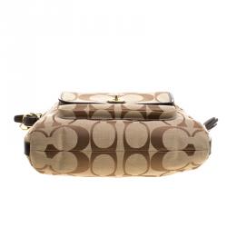 Pre Owned Coach Biege Fabric Courtenay Crossbody Bag