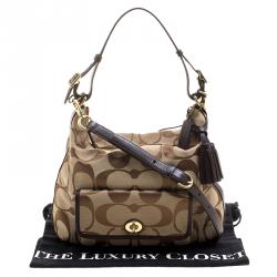 Pre Owned Coach Biege Fabric Courtenay Crossbody Bag