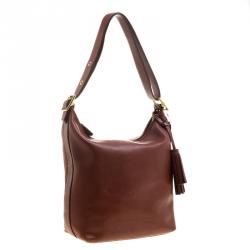 Pre Owned Coach Brown Leather Bucket Bag