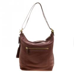 Pre Owned Coach Brown Leather Bucket Bag