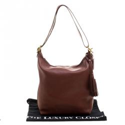 Pre Owned Coach Brown Leather Bucket Bag