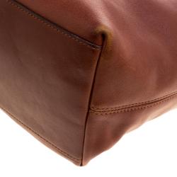 Pre Owned Coach Brown Leather Bucket Bag