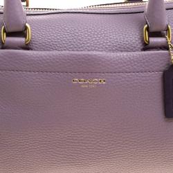 Pre Owned Coach Lilac Leather Boston Bag