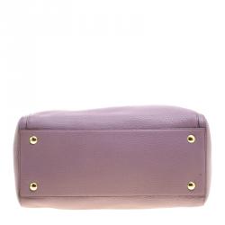 Pre Owned Coach Lilac Leather Boston Bag