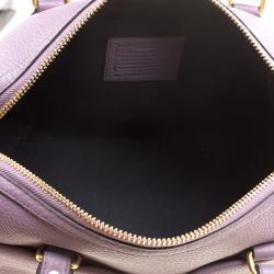 Pre Owned Coach Lilac Leather Boston Bag