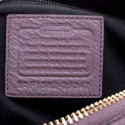 Pre Owned Coach Lilac Leather Boston Bag