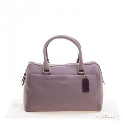 Pre Owned Coach Lilac Leather Boston Bag
