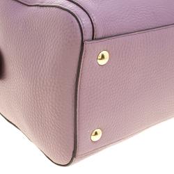 Pre Owned Coach Lilac Leather Boston Bag