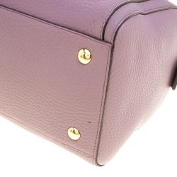 Pre Owned Coach Lilac Leather Boston Bag