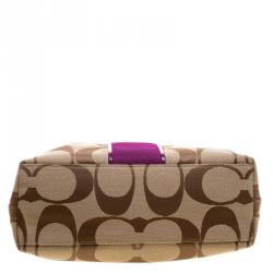 Pre Owned حقيبة كوتش كانفاس بيج/وردي