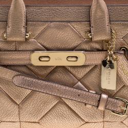 Coach Rose Gold Patchwork Metallic Leather Swagger 27 Carryall Tote