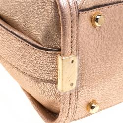 Coach Rose Gold Patchwork Metallic Leather Swagger 27 Carryall Tote