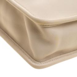 Pre Owned Coach Beige Leather Murphy Crossbody Bag