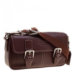 Pre Owned Coach Brown Leather Mini Field Shoulder Bag