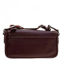 Pre Owned Coach Brown Leather Mini Field Shoulder Bag