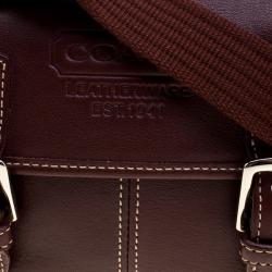 Pre Owned Coach Brown Leather Mini Field Shoulder Bag