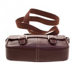 Pre Owned Coach Brown Leather Mini Field Shoulder Bag