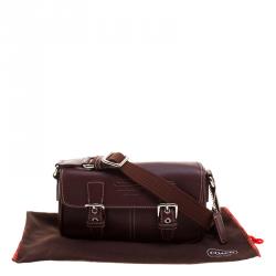 Pre Owned Coach Brown Leather Mini Field Shoulder Bag