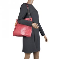 Pre Owned Coach Pink Leather Slim Camellia Shoulder Bag