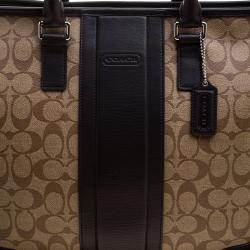 Coach Beige/Brown Signature Coated Canvas Weekender Tote