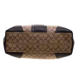Coach Beige/Brown Signature Coated Canvas Weekender Tote