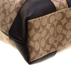 Coach Beige/Brown Signature Coated Canvas Weekender Tote